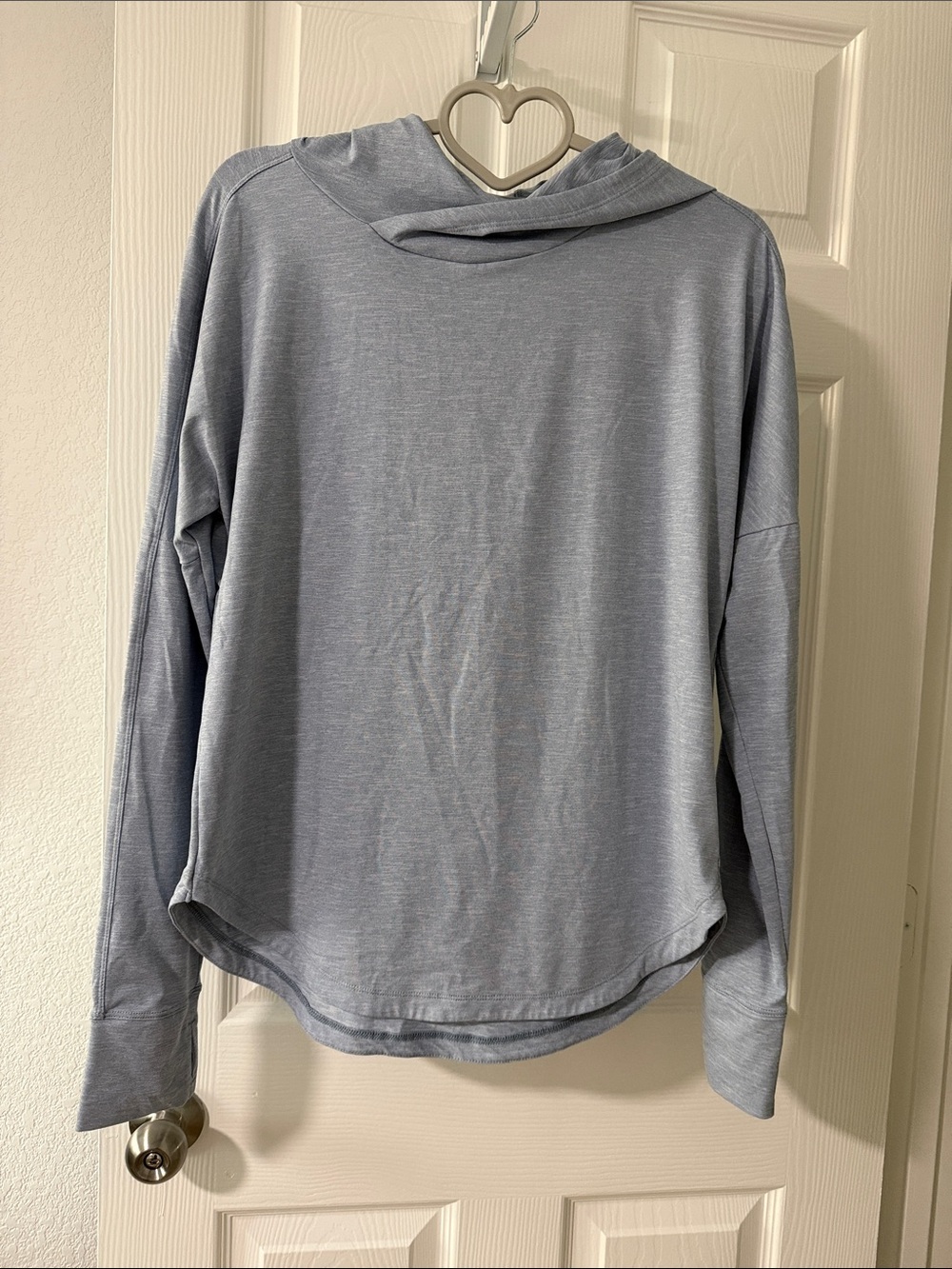 REI Heathered Light Blue Crewneck Hoodie Sweater